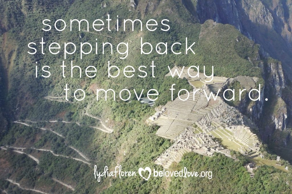 sometimes stepping back is the best way to move forward.