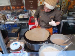 crepes being made by street vendor