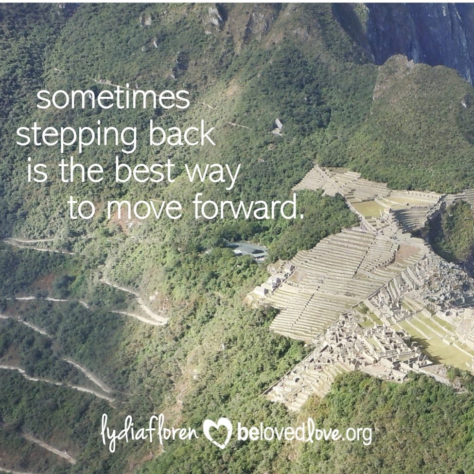 sometimes stepping back is the best way to move forward