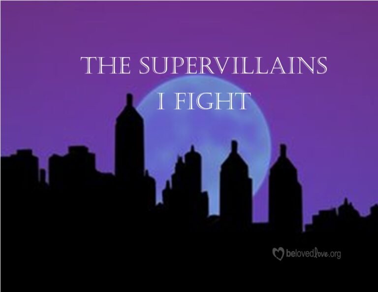 dark Gotham type skyline, Our thoughts can stab us in the back. Giving those destructive thoughts supervillain names can help us to defeat our negative self-talk.