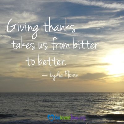 giving thanks takes us from bitter to better