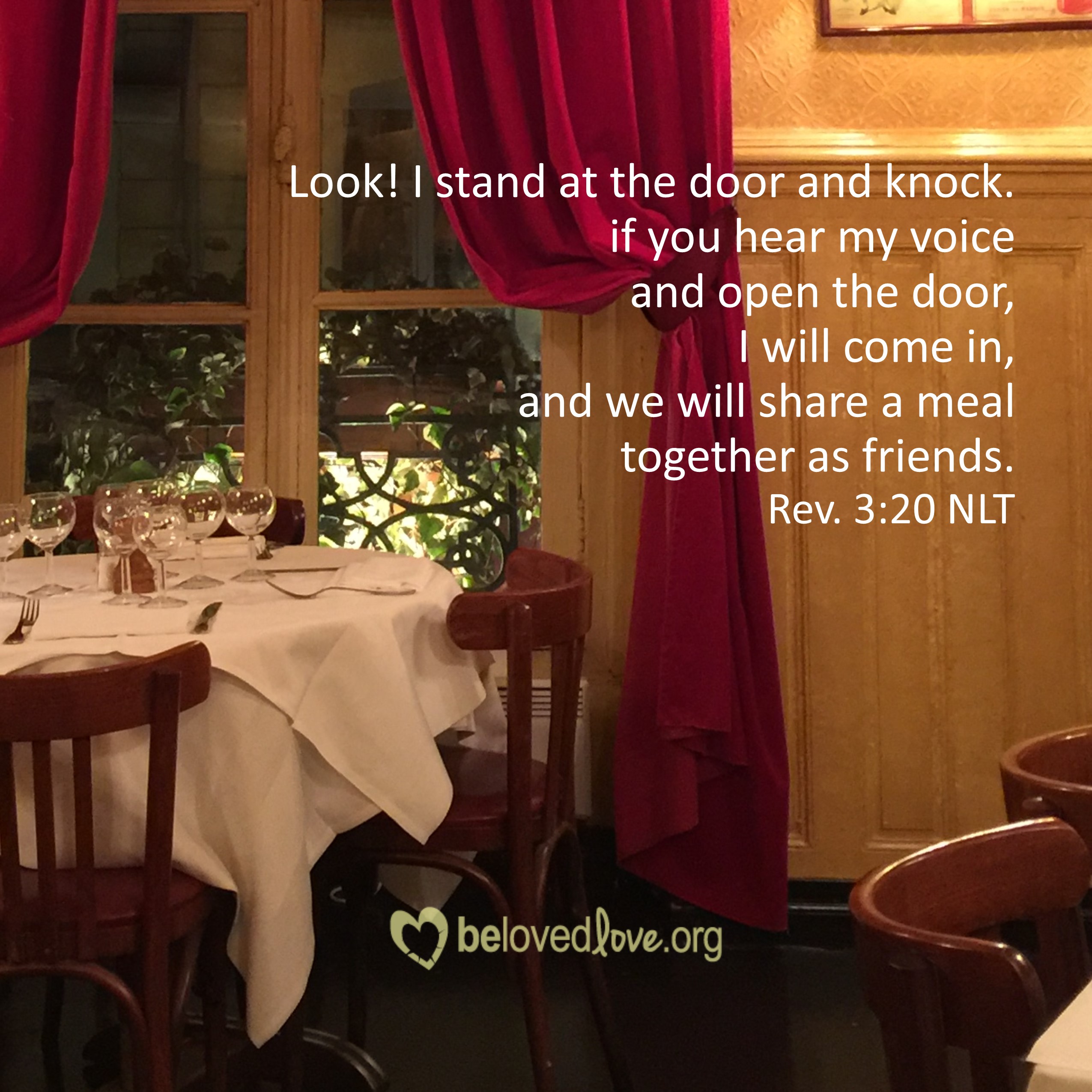 I stand at the door and knock Revelation 3:20