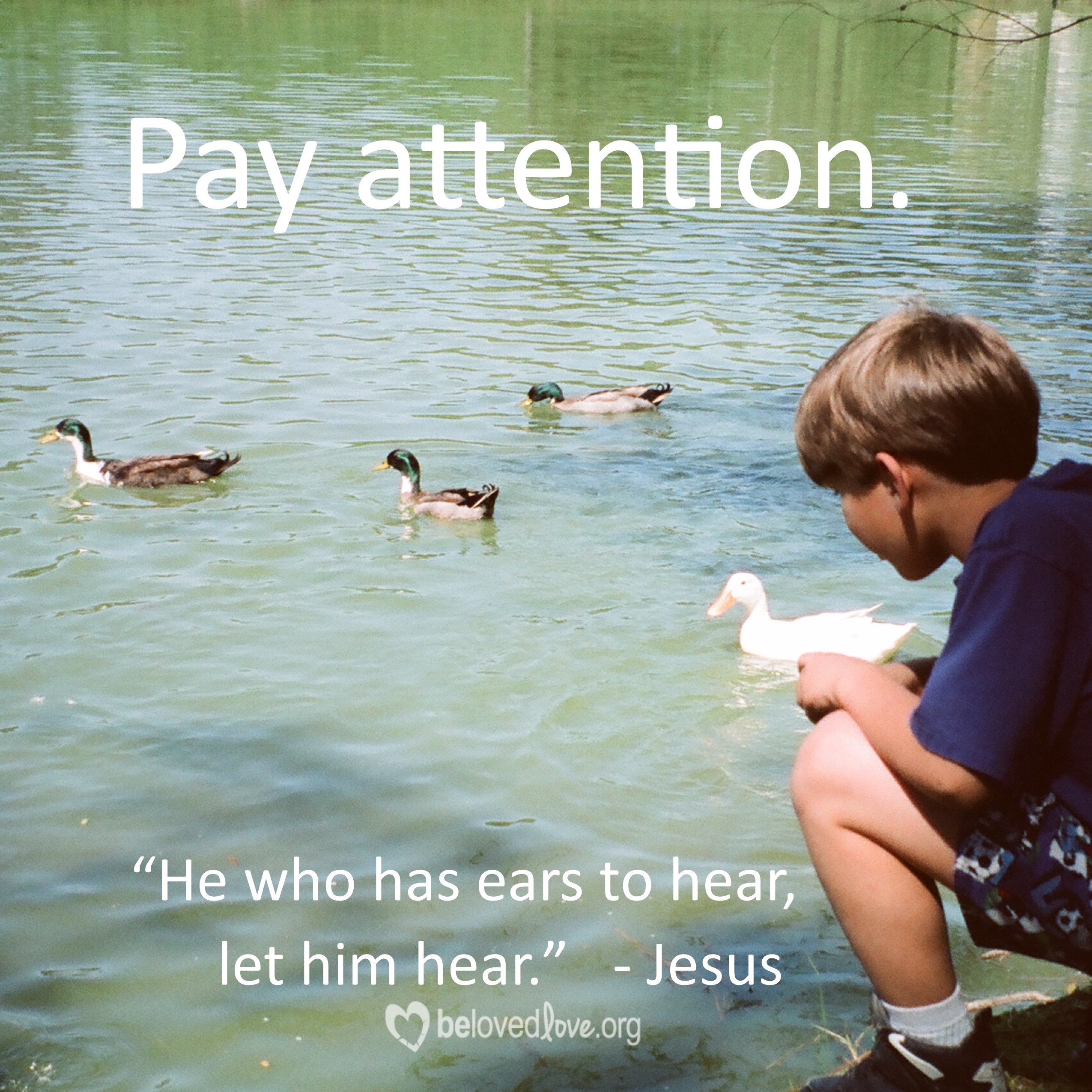 Pay attention He who has ears to hear let him hear