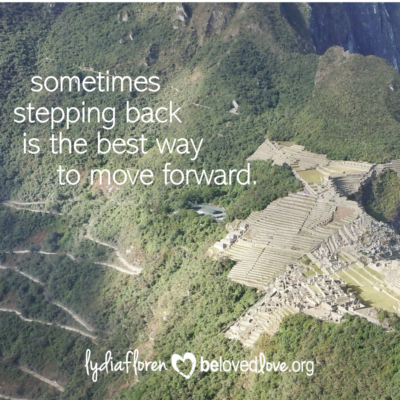 sometimes stepping back is the best way to move forward